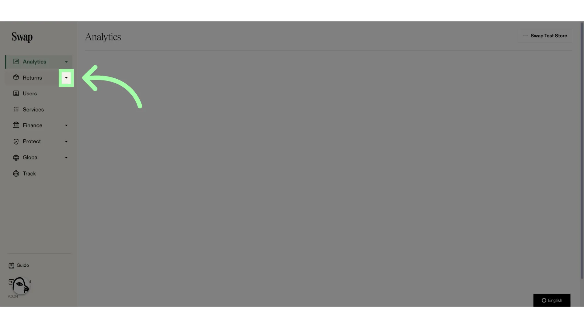 Open the Returns drop-down menu