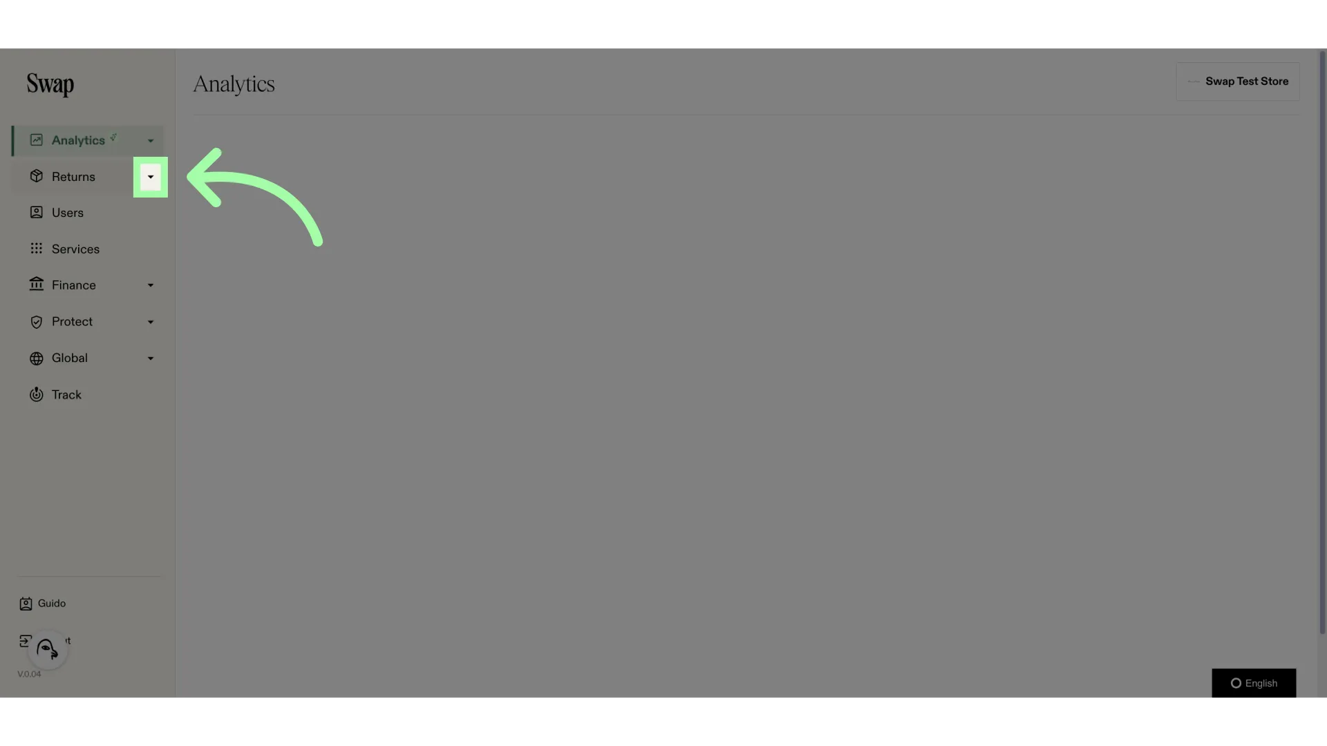Open the Returns drop-down menu