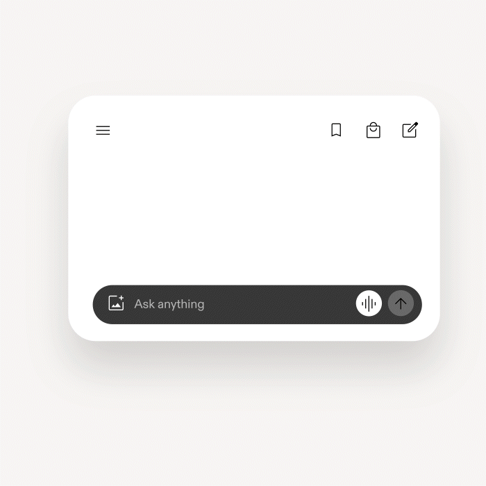 gif of a conversational ui showing different options of dresses