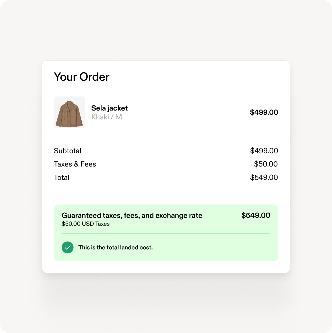Swap UI showing a purchase receipt