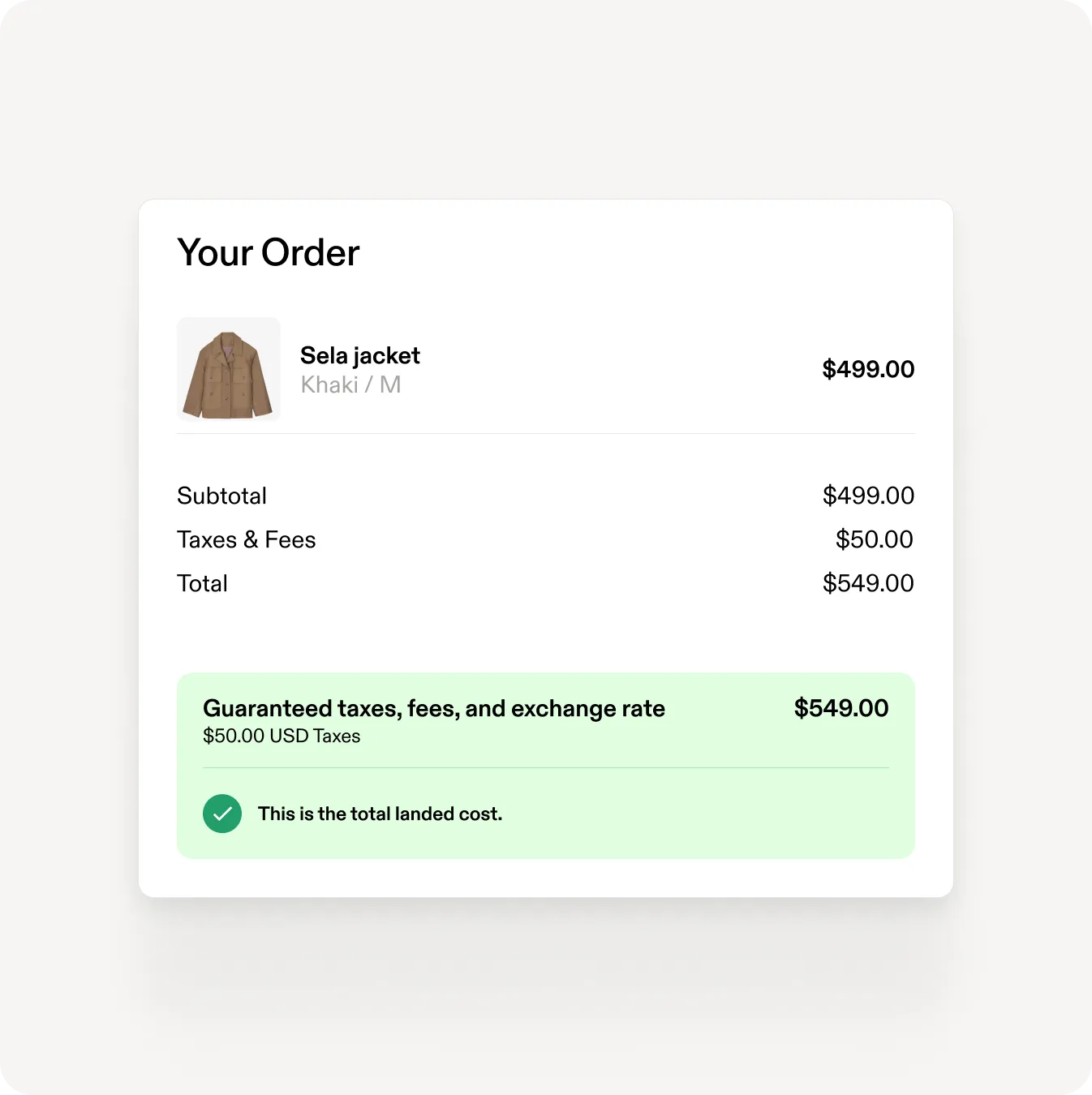 Swap UI showing a purchase receipt