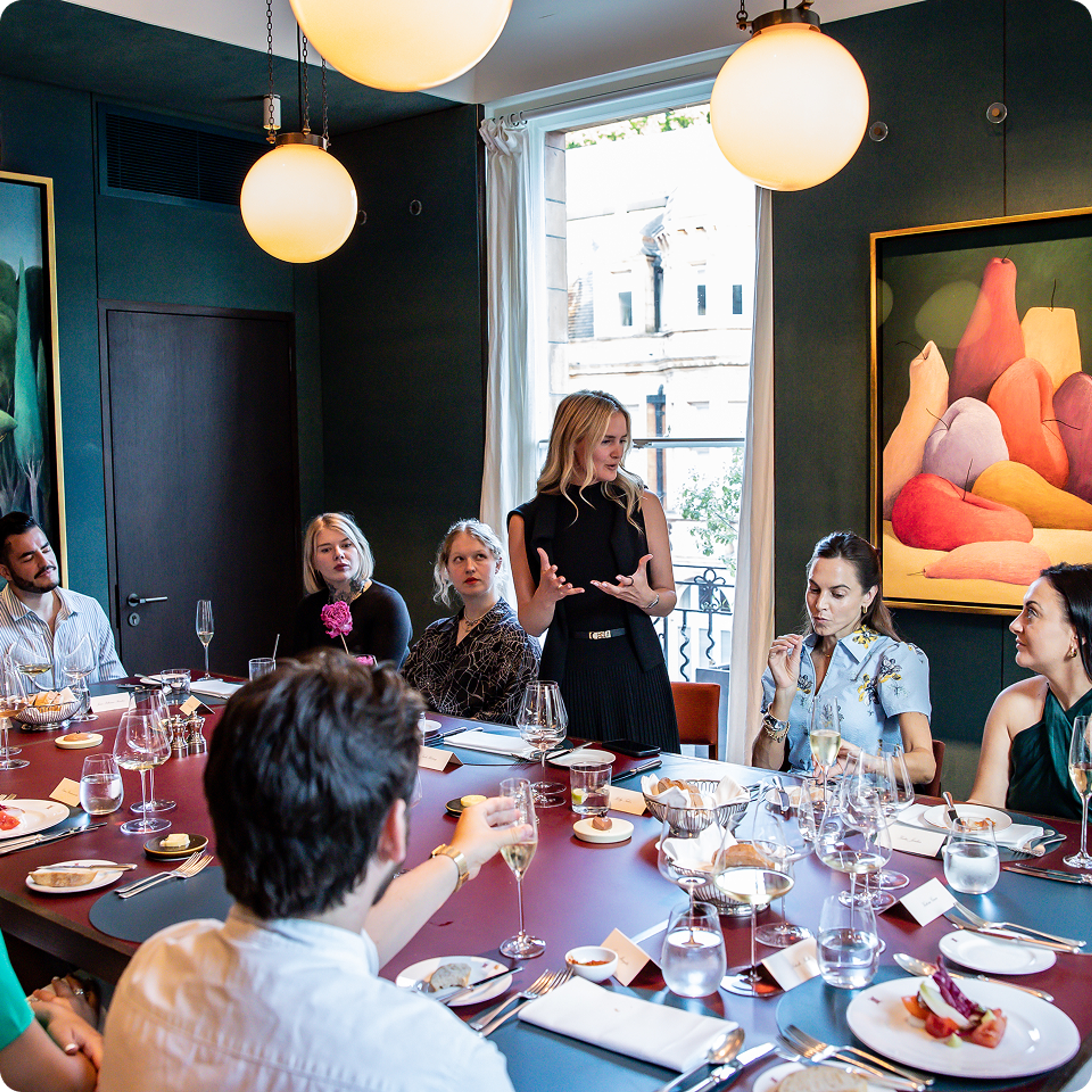 the nest image of dinner party