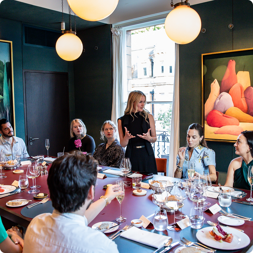 the nest image of dinner party