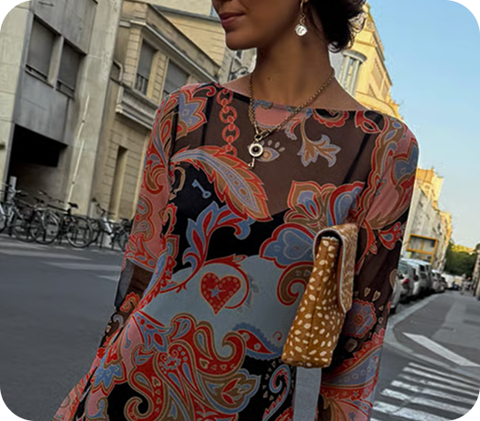 Woman in dress on road