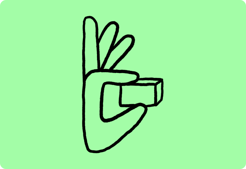 hand drawn hand holding a box