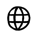 A hand drawn icon of a globe