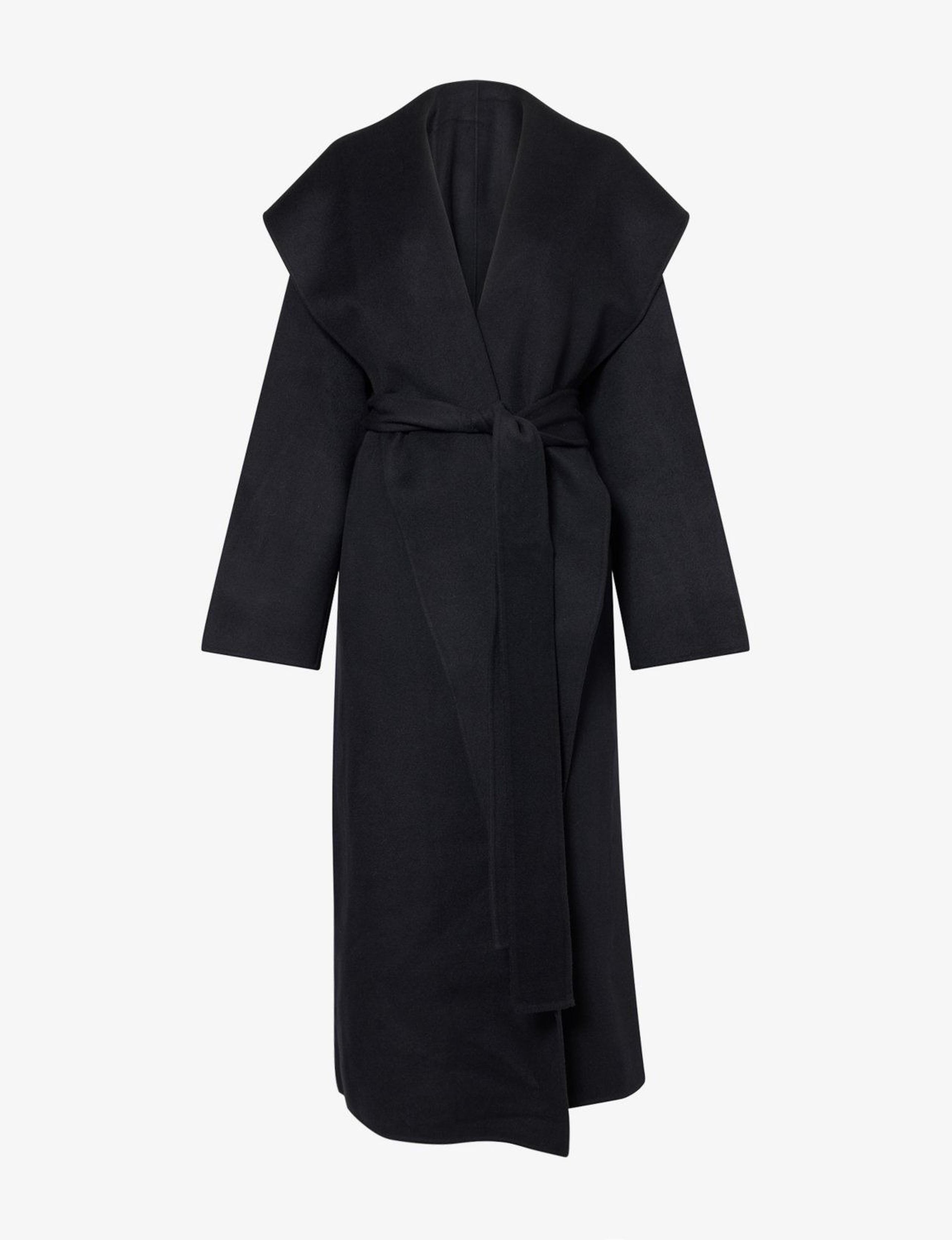 Toteme Hoody belted long wool coat