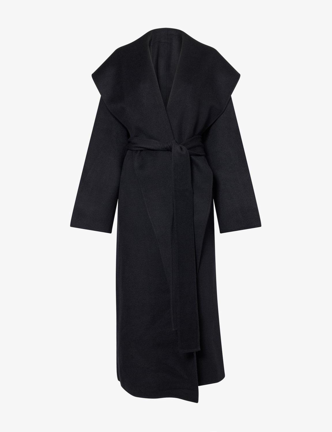 Toteme Hoody belted long wool coat