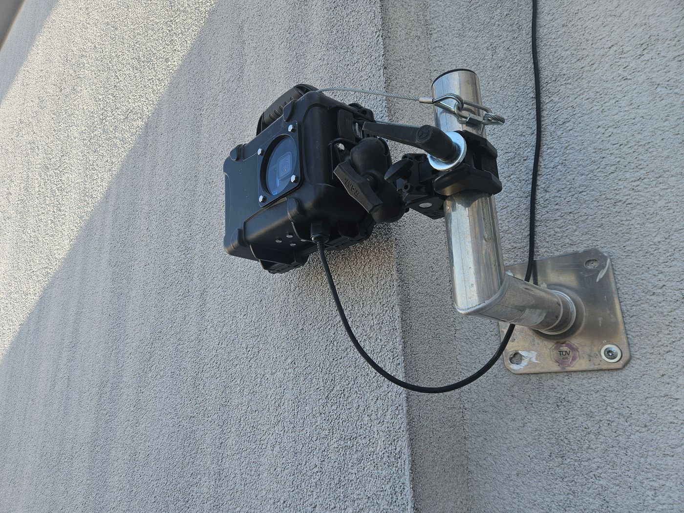 A TimelapseRobot camera connected to mains power