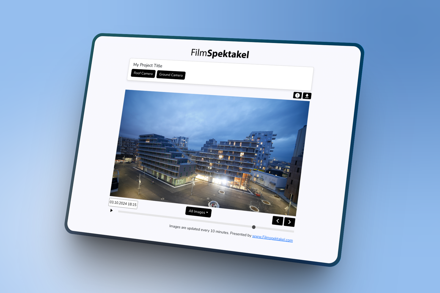 Screenshot of Timelapse Sharing Page