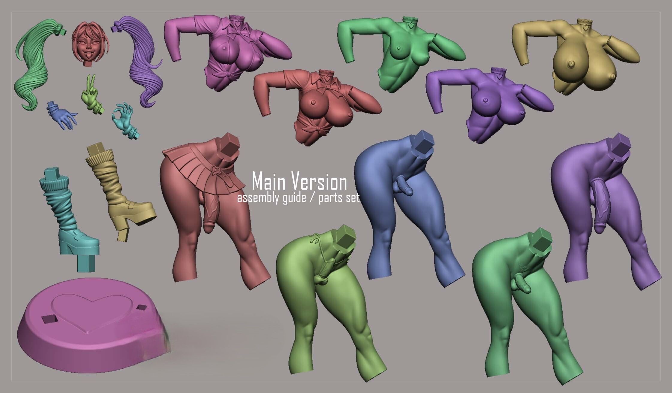 Statua Gyaru Girl | Fan art originale di Digital Dark SFW,NSFW,Futa 3d printed statue,3d printed,nsfw statue,futa statue,3d printed figure,Gyaru Girl Statue ,original statue