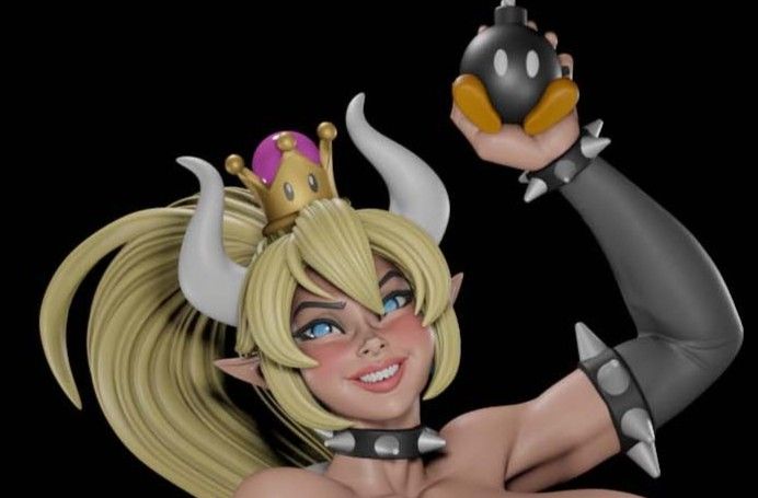 Statua Bowsette | Super Mario Fan art di Digital Dark SFW,NSFW,Futa 3d printed statue,3d printed,nsfw statue,3d printed figure,Bowsette Statue,futa statue