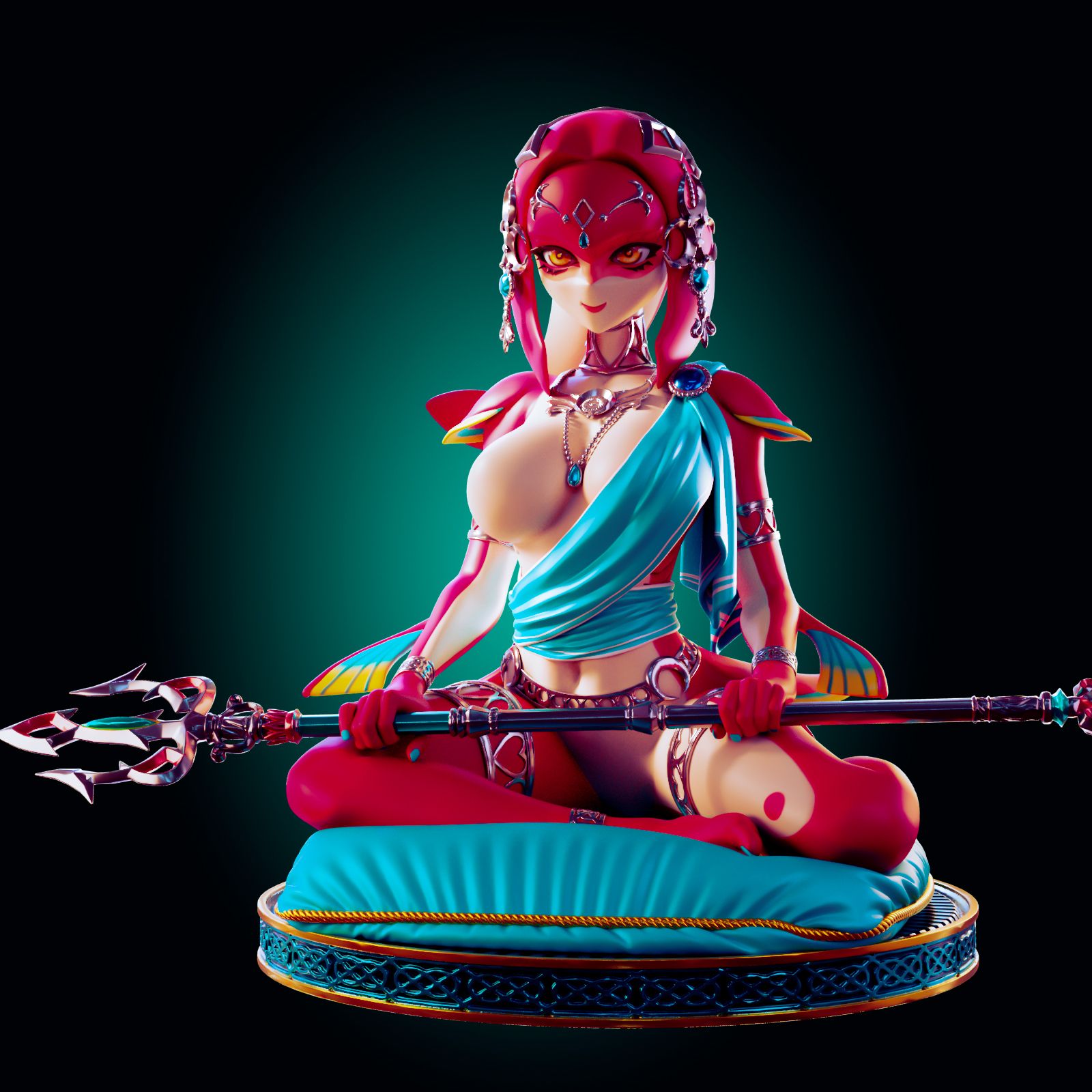 Mipha Aqua Statue | The Legend of Zelda Fan Art by Officer Rhu SFW,NSFW,Futa 3d printed,Mipha Aqua statue,The Legend of Zelda statue,3d printed figure,nsfw statue,futa statue