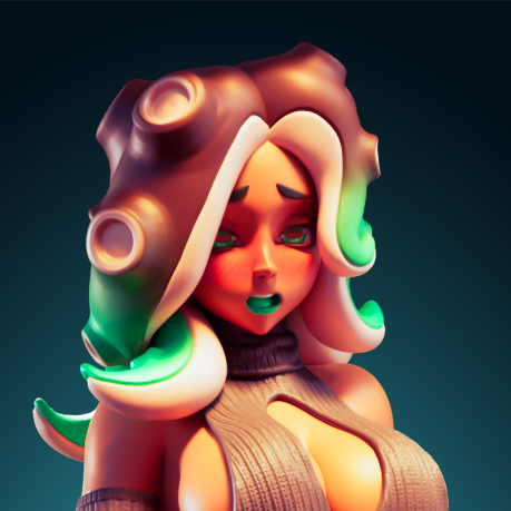 Marina Statue | Splatoon Fan Art by Officer Rhu SFW,NSFW,Futa 3d printed statue,3d printed,futa statue,nsfw statue,Marina Statue,Splatoon Statue