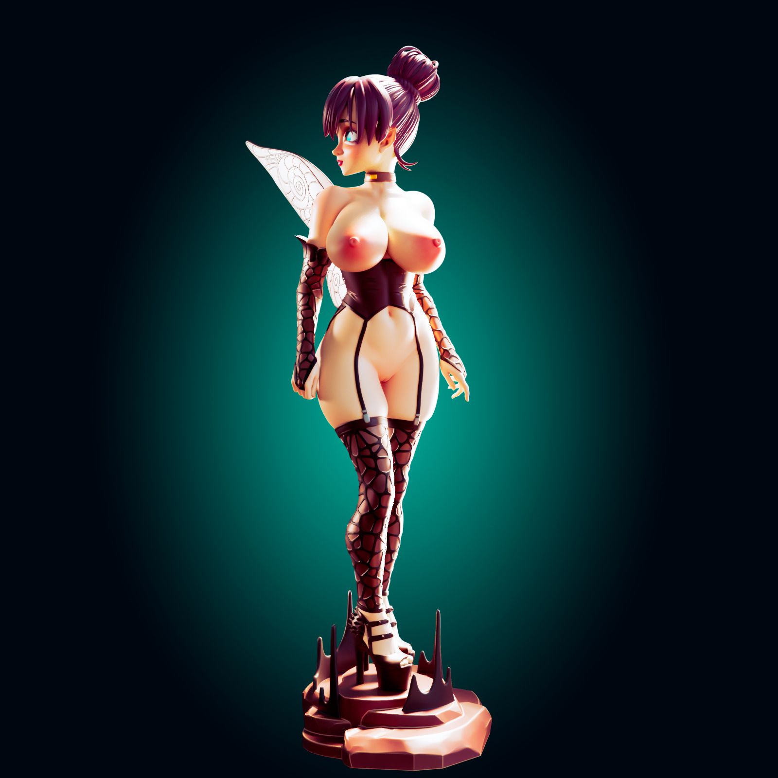 Tinker Bell Goth Girl Statue | Peter Pan Fan Art by Officer Rhu SFW,NSFW,Futa 3d printed,Tinker Bell statue,futa statue,Peter Pan statue,furry statue,nsfw statue
