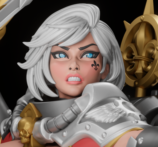 Battle Thick 2 Statue | 40k Fan Art by Digital Dark SFW,NSFW,Futa 3d printed statue,3d printed,nsfw statue,3d printed figure,Battle Thick 2 Statue,Warhammer 40k,futa statue