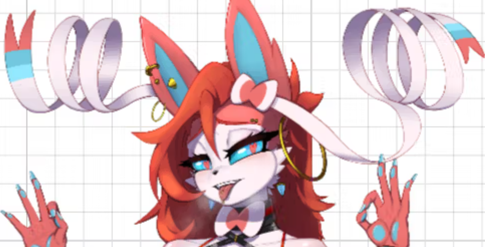 Sylveon furry girl Sticker | Pokemon Vinyl Sticker SFW,NSFW sylveon sticker,furry sticker,Pokémon stickers,NSFW stickers,SFW stickers
