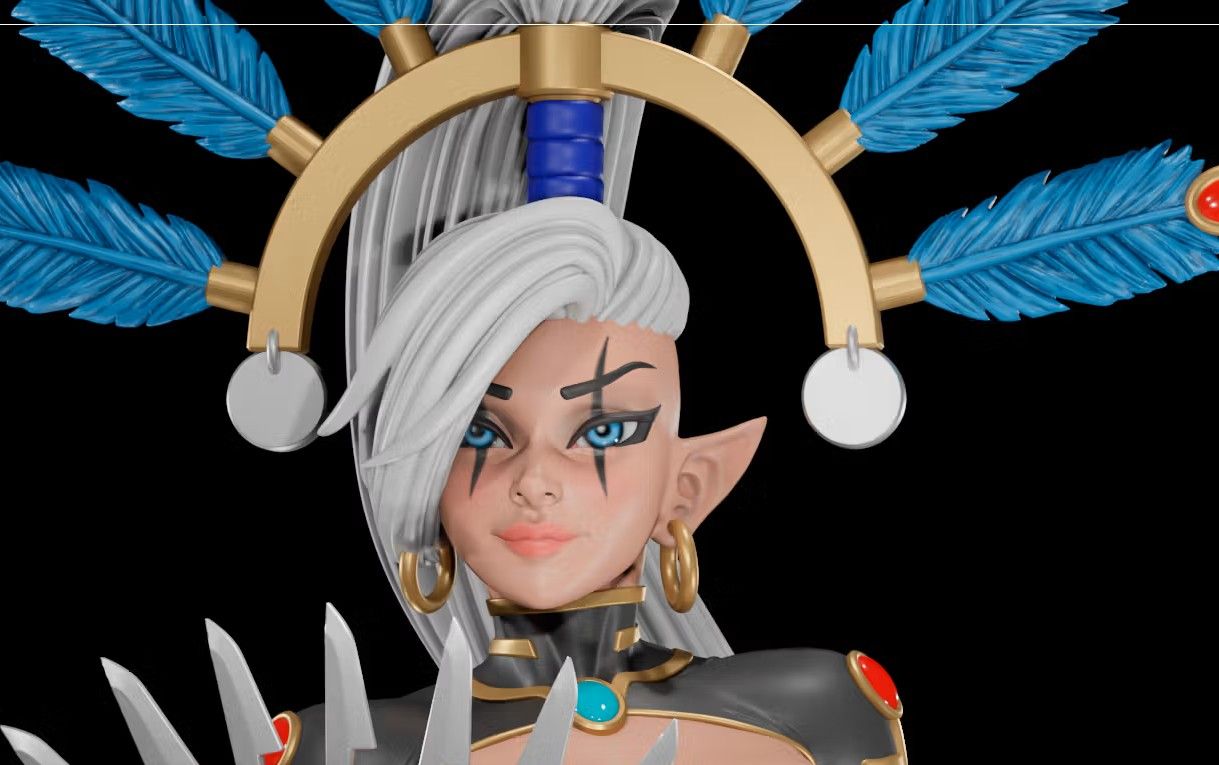 Yvrainy Statue | 40k Fan Art by Digital Dark SFW,NSFW,Futa 3d printed statue,3d printed,nsfw statue,3d printed figure,Yvrainy Statue,Warhammer 40k,futa statue