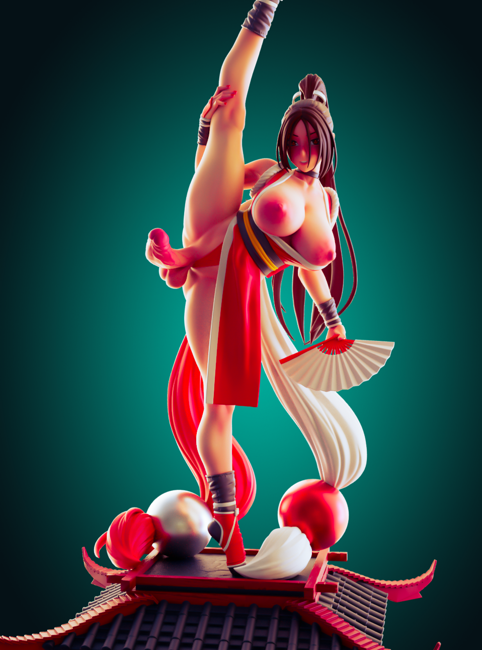 Mai Shiranui Statue | The King of Fighters Fan Art by Officer Rhu SFW,NSFW,Futa 3d printed statue,3d printed,3d printed figure,Mai Shiranui Statue,The King of Fighters Statue,futa statue,nsfw statue