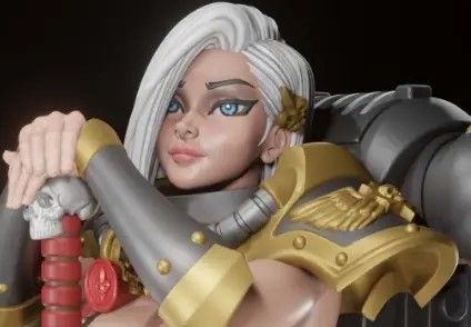 Sister of Battle Statue | 40k Fan Art by Digital Dark SFW,NSFW,Futa 3d printed statue,3d printed,nsfw statue,futa statue,3d printed figure,Sister of Battle Statue ,warhammer 40k statue 