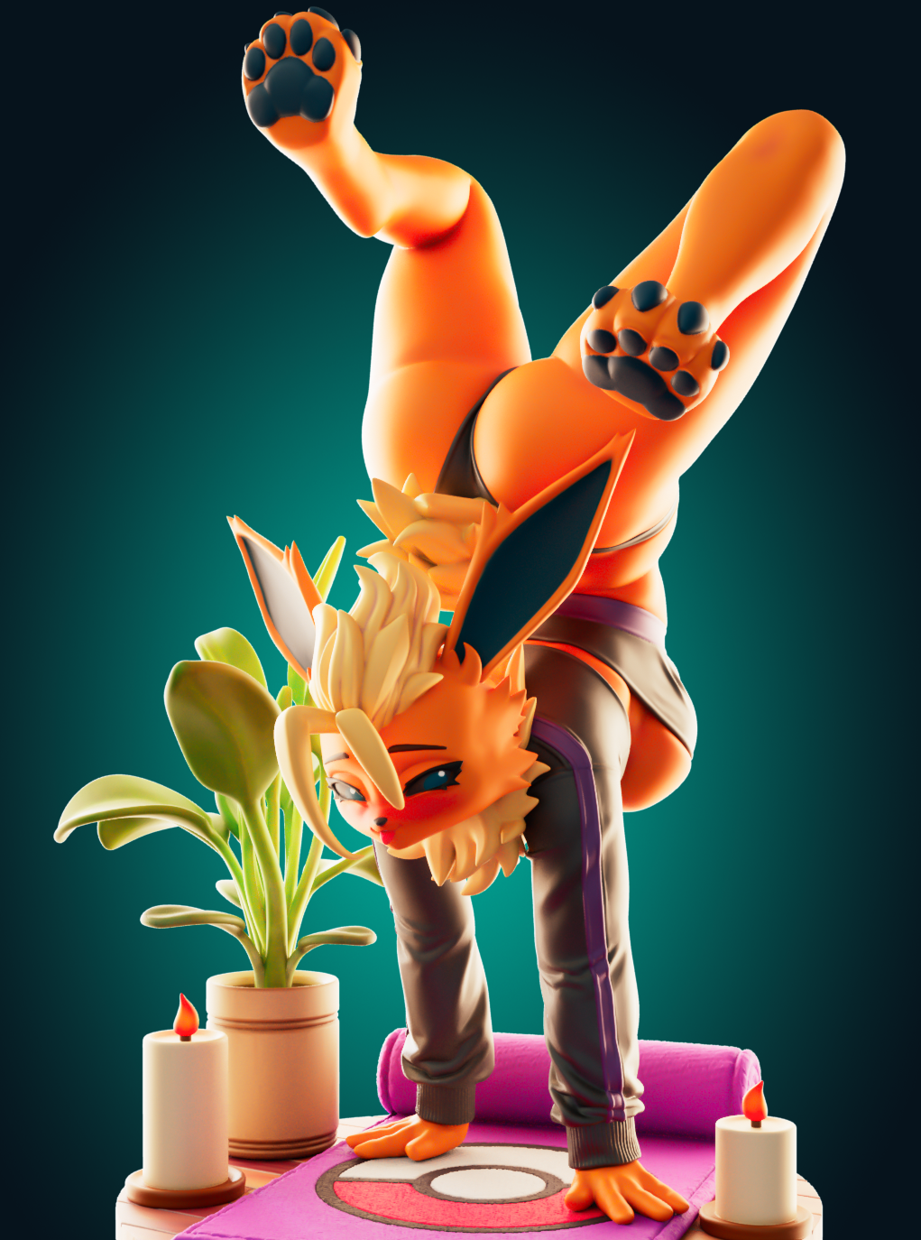 Estatua Flareon Stacked Furry | Pokémon Fan art por Officer Rhu SFW,NSFW,Futa 3d printed statue,3d printed,3d printed figure,Flareon Stacked Statue,Pokemon Statue,futa statue,nsfw statue,furry statue
