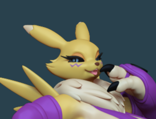 Renamon Milf Statue | Digimon Fan Art by GeneralButa SFW,NSFW 3d printed statue,3d printed,Renamon Milf Statue,digimon statue,nsfw statue,3d printed figure