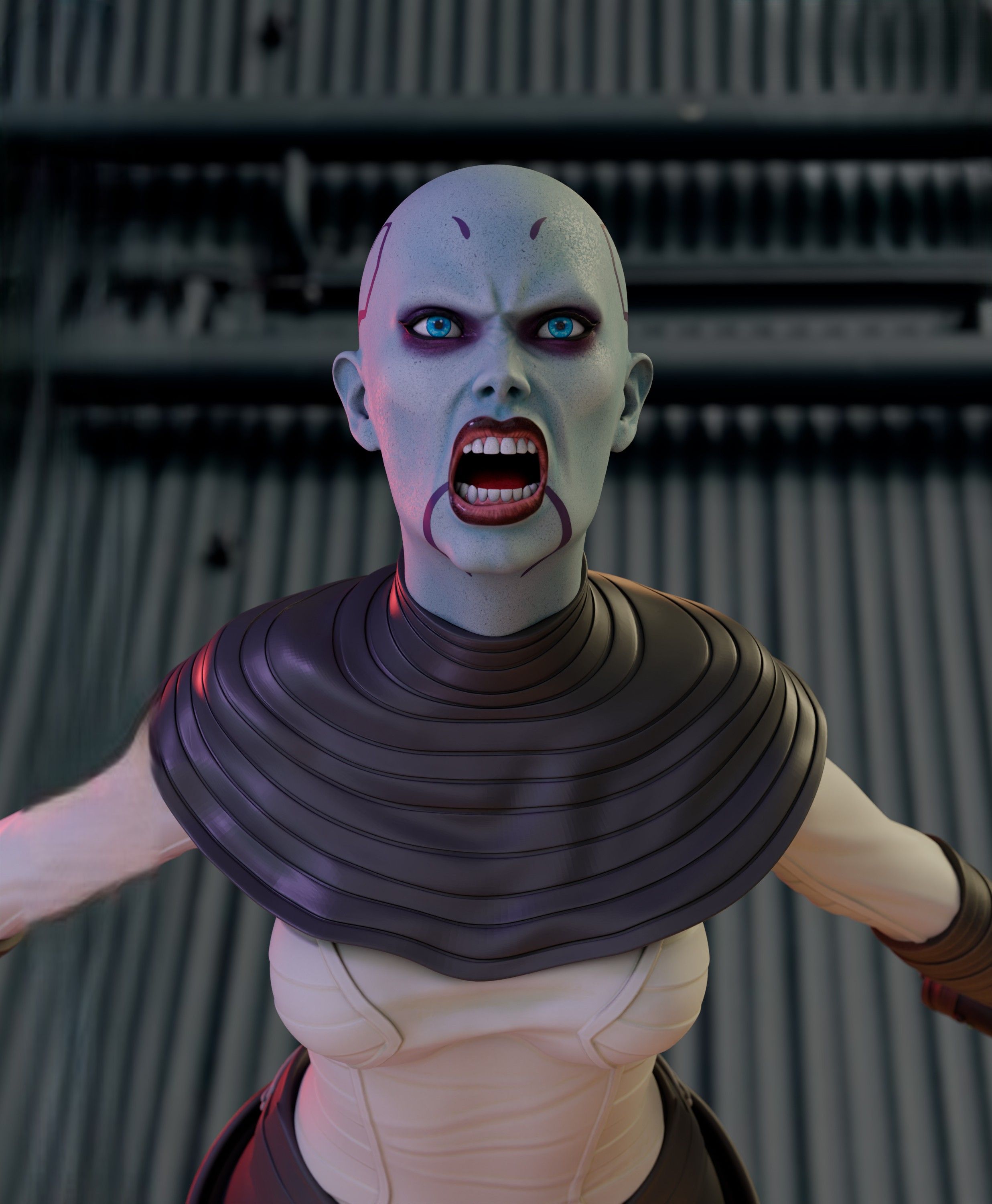 Asajj Ventress Statue | Star Wars Fan Art by TrickorTreat3D SFW 3d printed,3d printed statue,Asajj Ventress statue,Star Wars statue