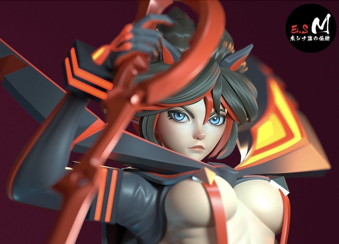 Ryuko Matoi Statue | Kill la Kill Fan Art by E.S Monster SFW,NSFW null