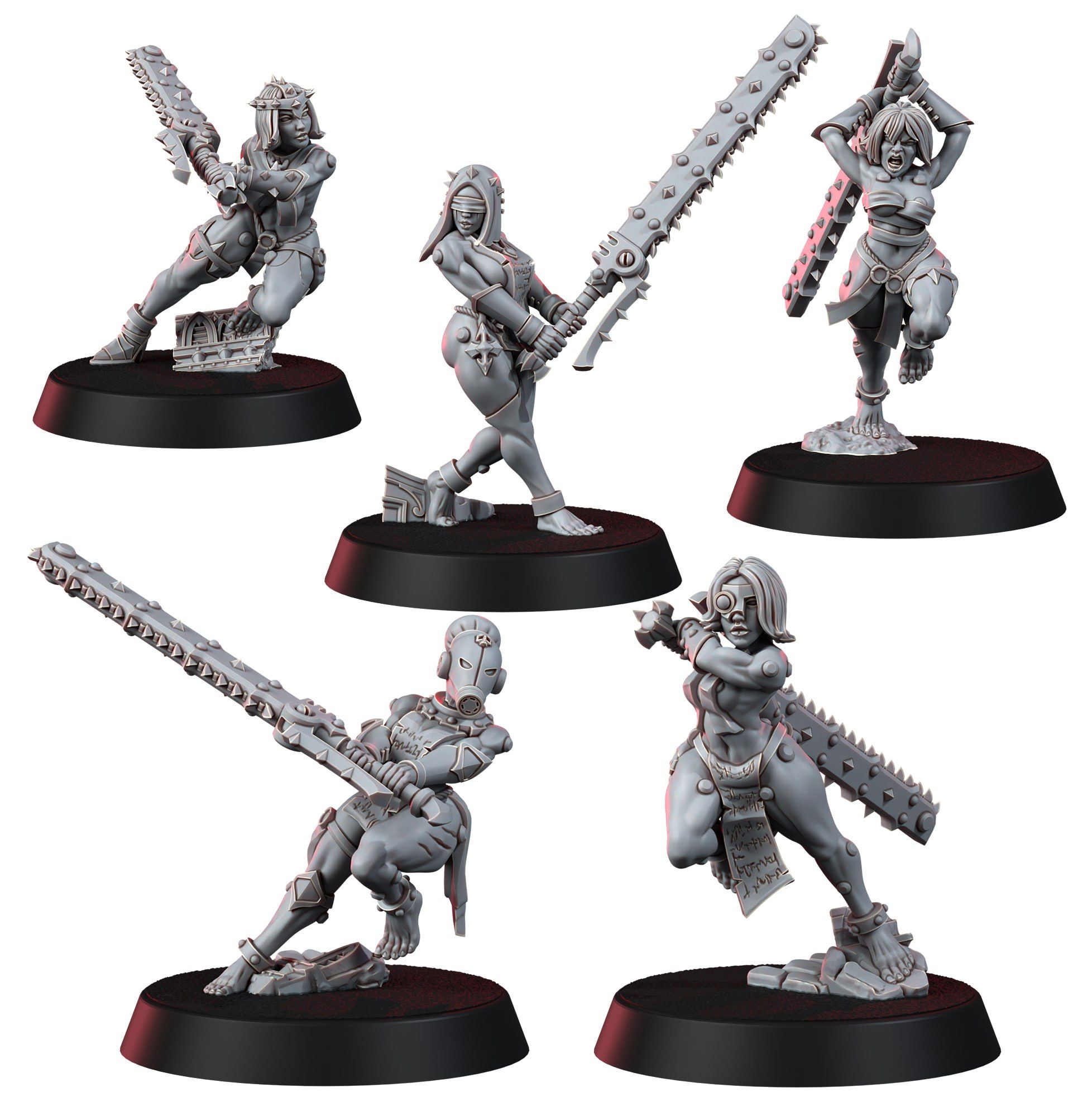 Sisters In Heresy Repentium Squad Miniature | 40k Fan Art by WargamesExclusive SFW 3d printed miniature,3d printed,miniature,sfw miniature,warhammer 40k,40k miniature,Sisters In Heresy Repentium Squad