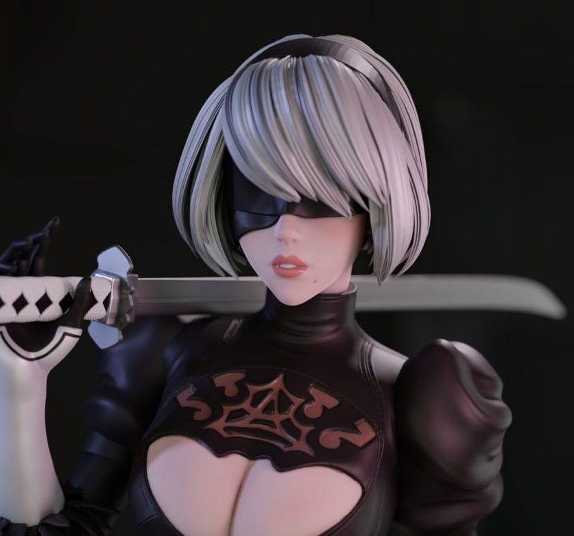 2B NieR Statue | NieR: Automata Fan Art by Momoji3d SFW 3d printed,3d printed statue,nsfw statue,2B NieR statue,NieR: Automata statue