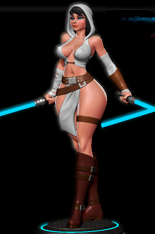 Jedi Girl Statue | Star Wars Fan Art by Digital Dark SFW,NSFW 3d printed statue,3d printed,nsfw statue,3d printed figure,Jedi Girl Statue,Star Wars