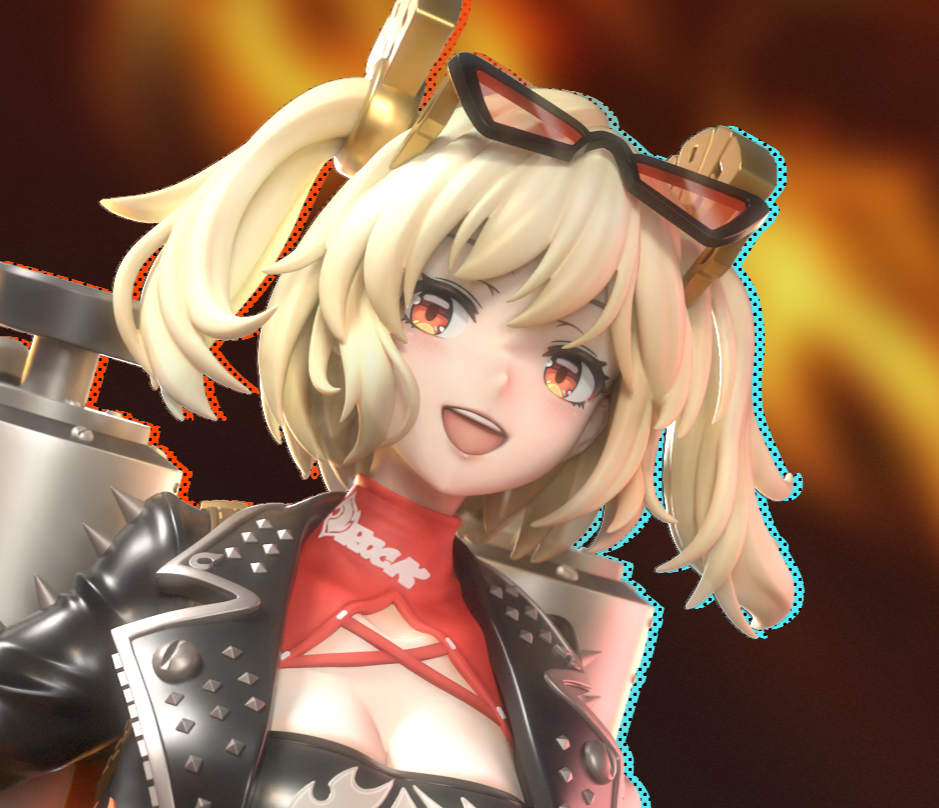 Burnice White Statue | Zenless Zone Zero Fan Art by Neko Figurines SFW 3d printed statue,Zenless Zone Zero,3d printed,Burnice White Statue,3d printed figure