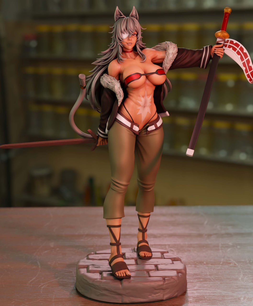Ghislaine Statue | Mushoku Tensei Fan Art by Momoji3d SFW,NSFW 3d printed,3d printed statue,nsfw statue,Ghislaine statue,Mushoku Tensei statue