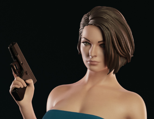Jill Valentine Statue | Resident Evil Fan Art by Abe3D SFW,NSFW 3d printed statue,nsfw statue,Jill Valentine statue,Resident Evil,3d printed figure,3d printed