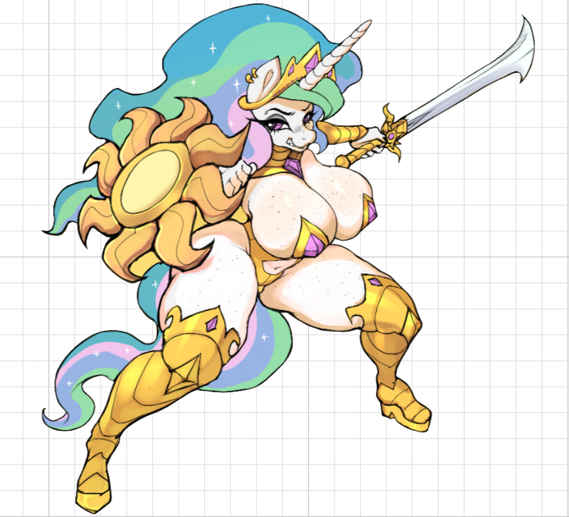 Princess Celestia Warrior Furry Sticker | My Little Pony Vinyl Sticker SFW furry sticker,sfw sticker,stickers,Princess Celestia,mlp sticker,My Little Pony sticker