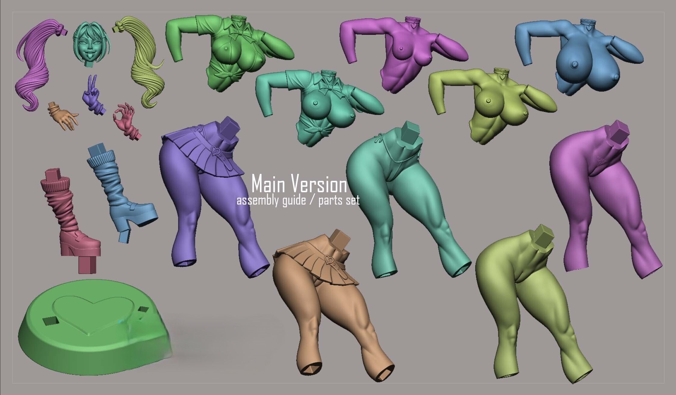 Statua Gyaru Girl | Fan art originale di Digital Dark SFW,NSFW,Futa 3d printed statue,3d printed,nsfw statue,futa statue,3d printed figure,Gyaru Girl Statue ,original statue