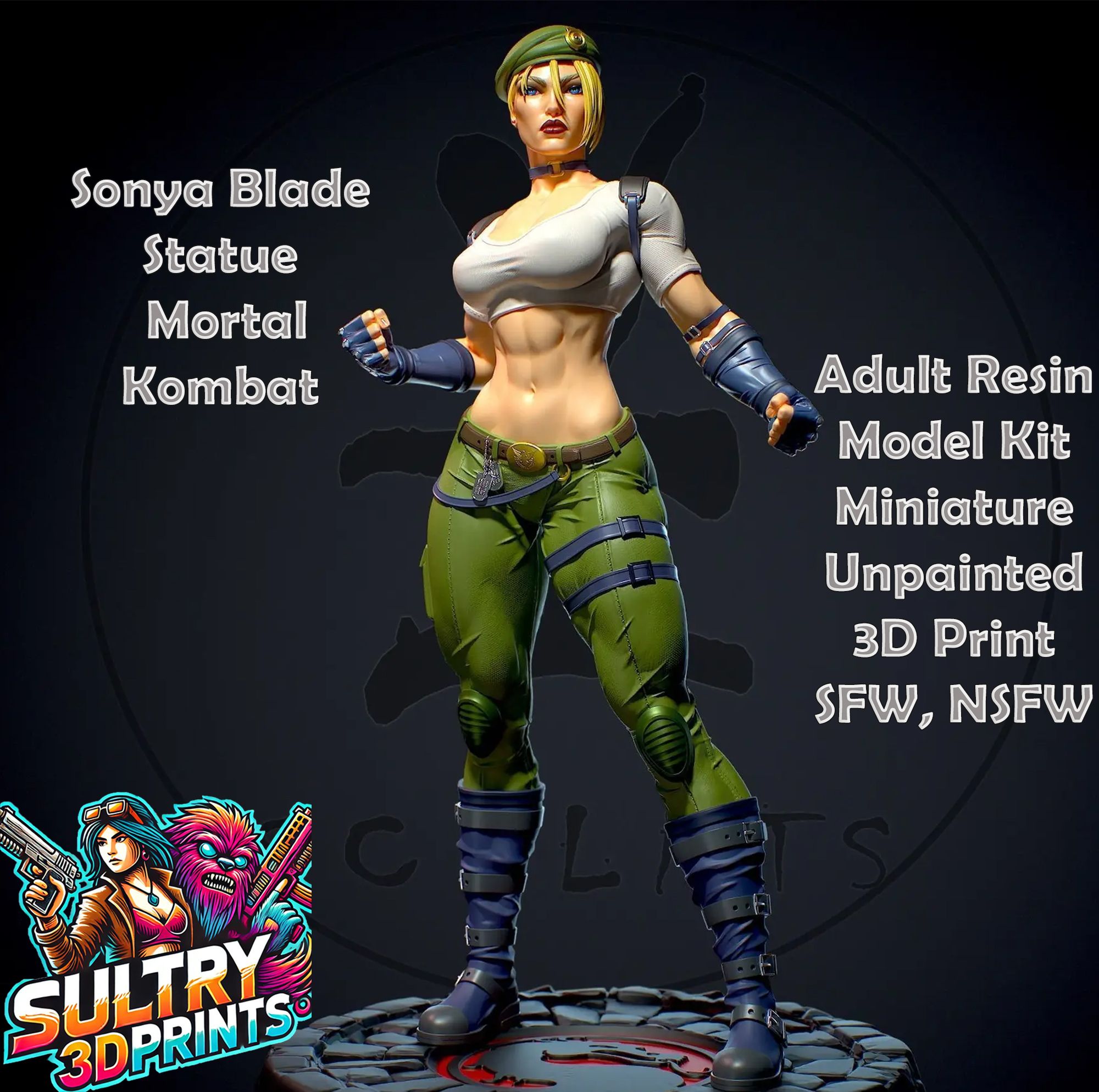 Sonya Blade Statue | Mortal Kombat Fan Art by Yan H SFW,NSFW null