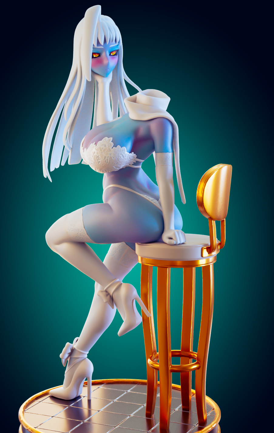 Estatua Lala Wedding Girl Furry | Monster Girl Fan art por Officer Rhu SFW,NSFW,Futa 3d printed statue,3d printed,3d printed figure,Lala Wedding Girl Statue,Monster Girl Statue,futa statue,nsfw statue,furry statue