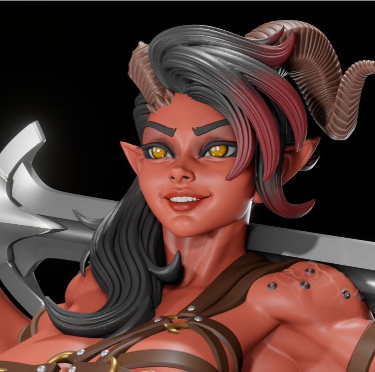 Karlach Statue | Baldur's Gate 3 Fan Art by Digital Dark SFW,NSFW,Futa 3d printed statue,3d printed,nsfw statue,3d printed figure,futa statue,Karlach Statue,Baldur's Gate 3