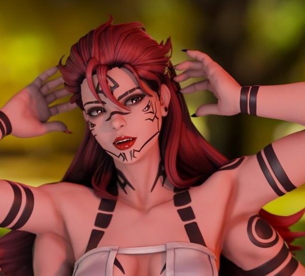 Sukuna Female Statue | Jujutsu Kaisen Fan Art by Momoji3d SFW,NSFW 3d printed,3d printed statue,nsfw statue,Sukuna Female statue,Jujutsu Kaisen statue