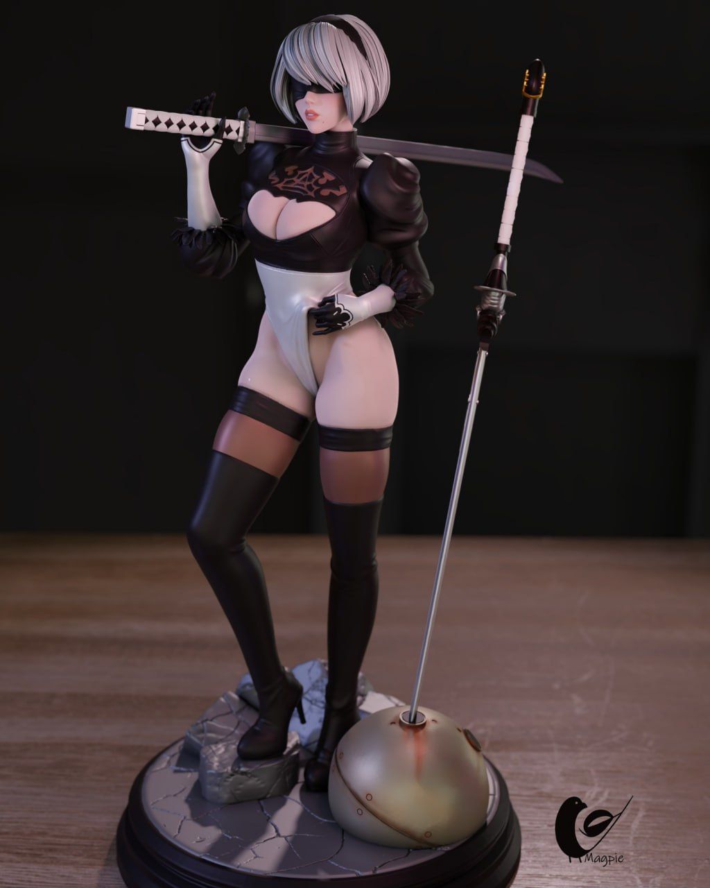 2B NieR Statue | NieR: Automata Fan Art by Momoji3d SFW 3d printed,3d printed statue,nsfw statue,2B NieR statue,NieR: Automata statue
