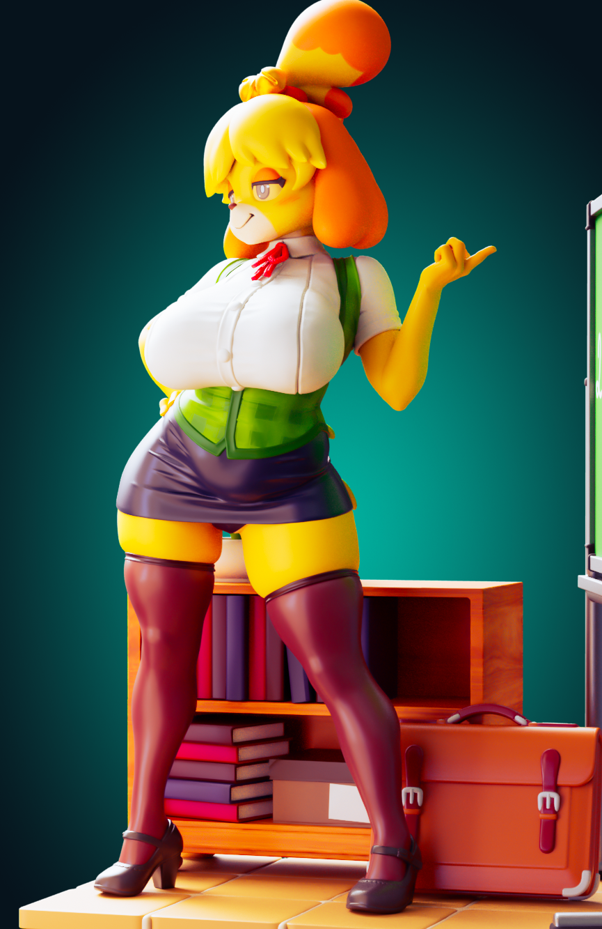 Isabelle Statue | Animal Crossing Fanart von Officer Rhu SFW,NSFW,Futa 3d printed statue,3d printed,nsfw statue,furry statue,Isabelle Statue,Animal Crossing Statue,futa statue