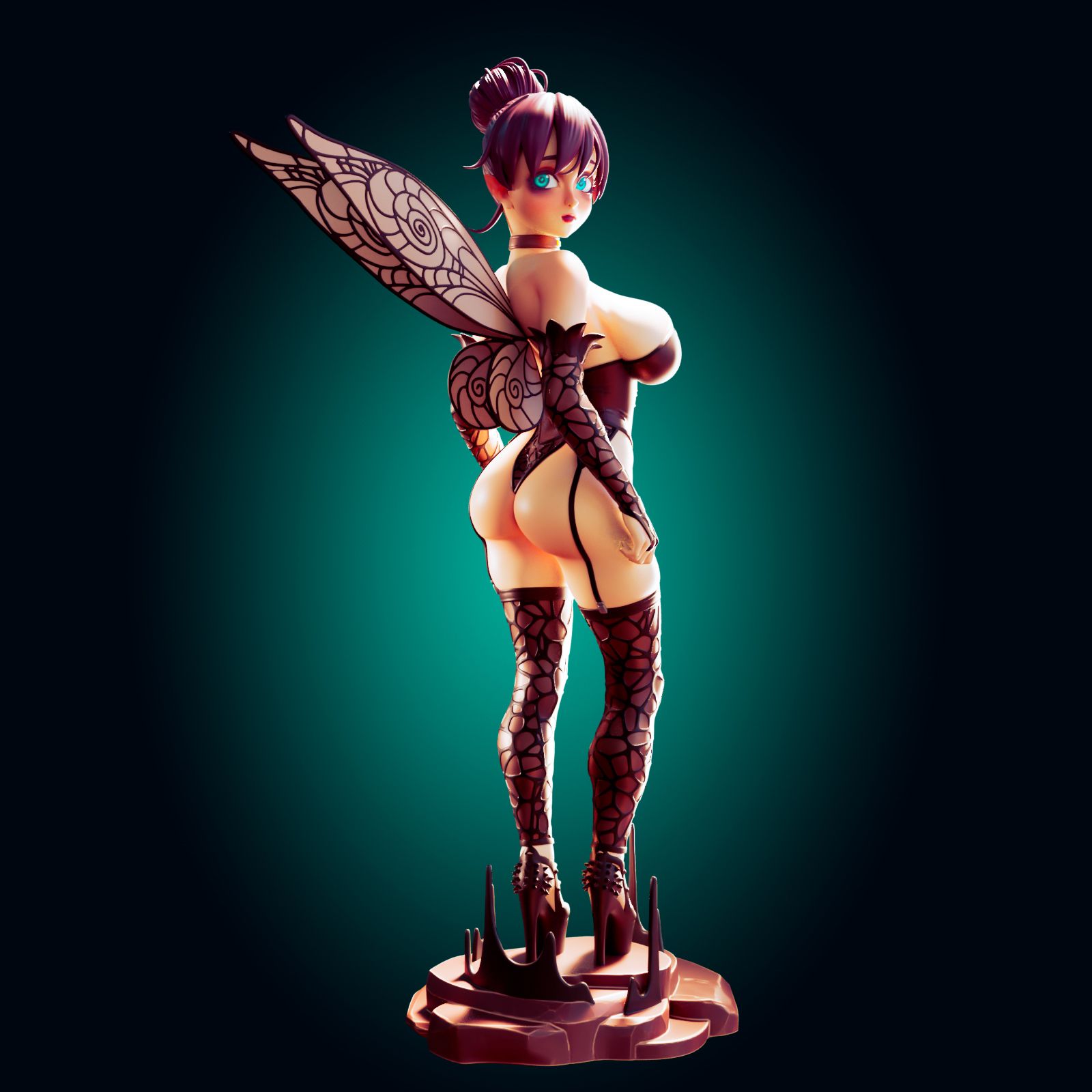 Tinker Bell Goth Girl Statue | Peter Pan Fan Art by Officer Rhu SFW,NSFW,Futa 3d printed,Tinker Bell statue,futa statue,Peter Pan statue,furry statue,nsfw statue