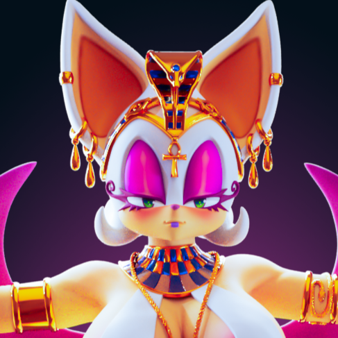 Rouge the Bat Egyptian Cosplay Statue | Sonic Fan Art by Officer Rhu SFW,NSFW,Futa 3d printed,Rouge the Bat statue,futa statue,Sonic statue,furry statue,nsfw statue