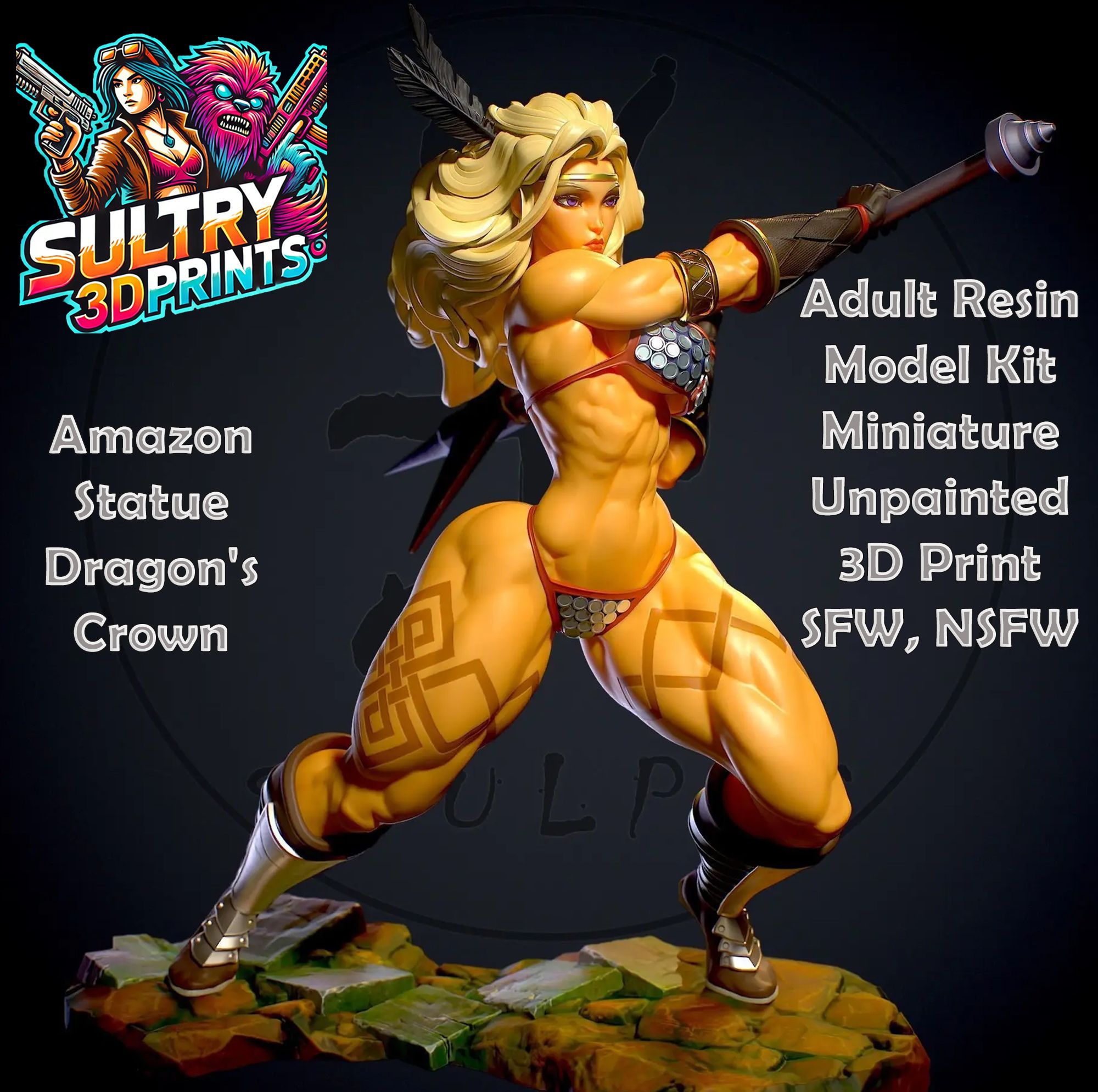 Amazon Statue | Dragon's Crown Fan Art by Yan H SFW,NSFW null