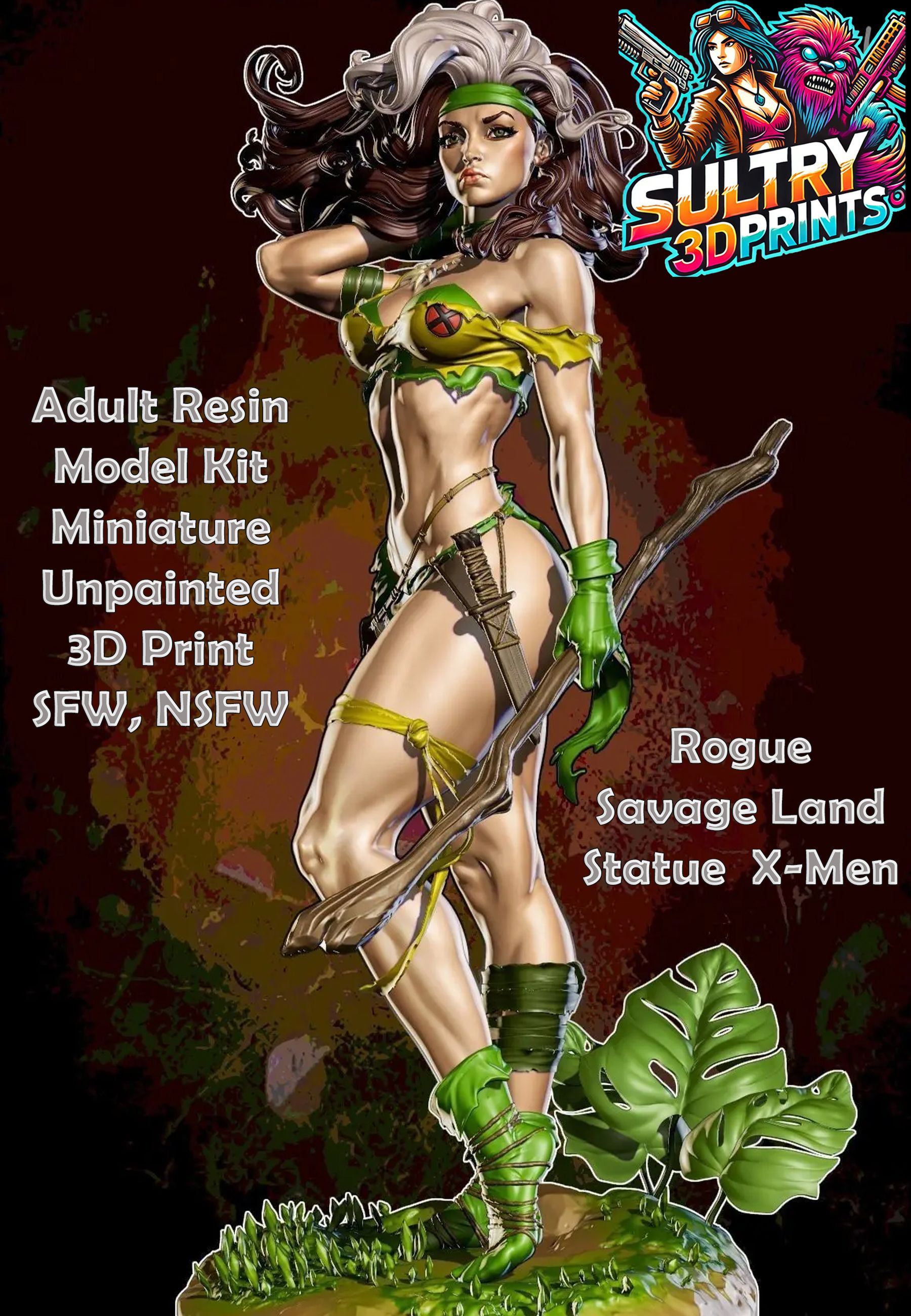 Rogue Savage Land Statue | X-Men Fan Art by Yan H SFW,NSFW null