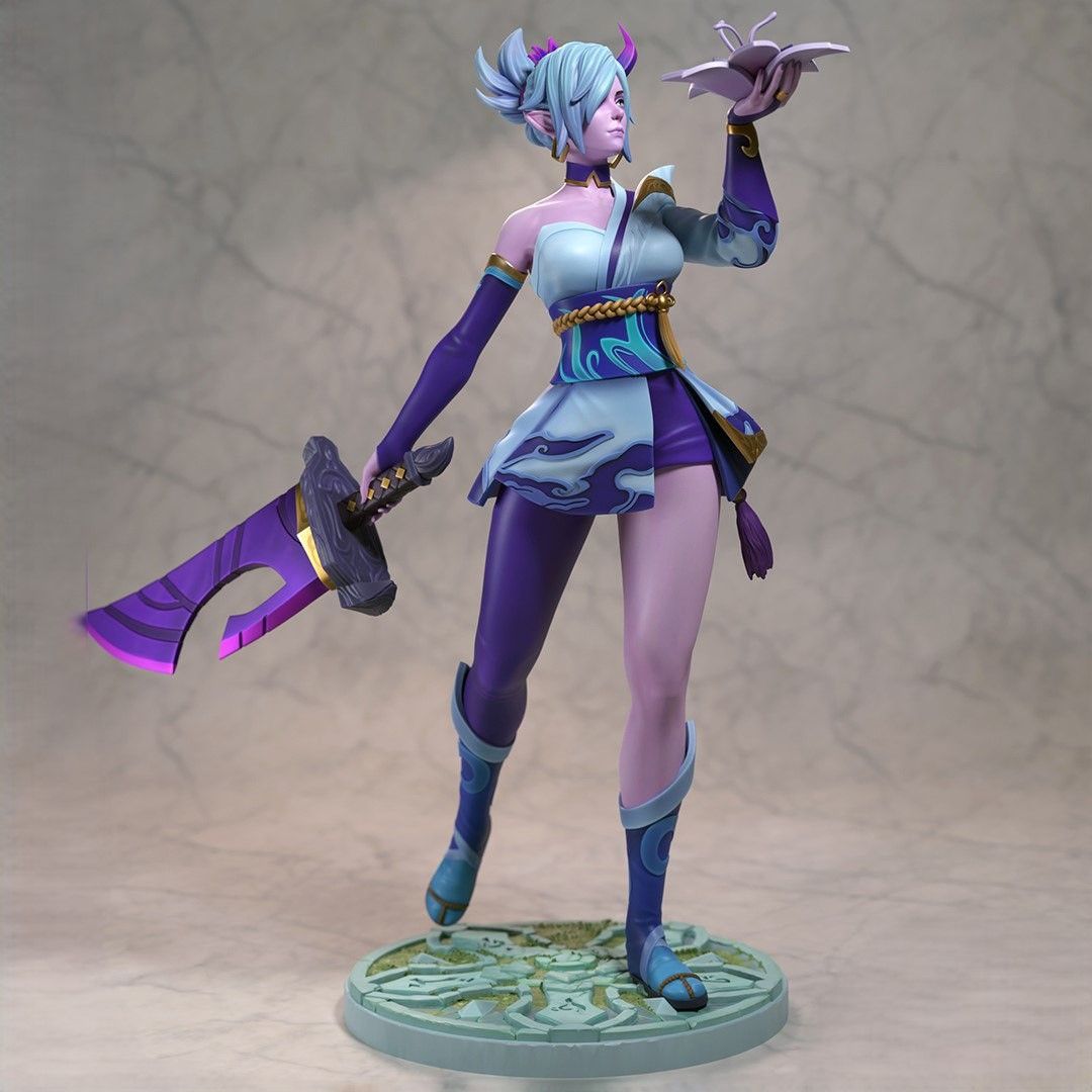 Spirit Blossom Riven Statue | League of Legends Fan Art by Azerama SFW,NSFW 3d printed,3d printed statue,nsfw statue,Spirit Blossom Riven statue,league of legends statue