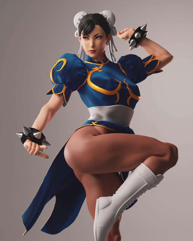 Chun-Li Statue | Street Fighter Fan Art by Abe3D SFW,NSFW 3d printed statue,chun-li ,street fighter,3d printed figure,3d printed,nsfw statue