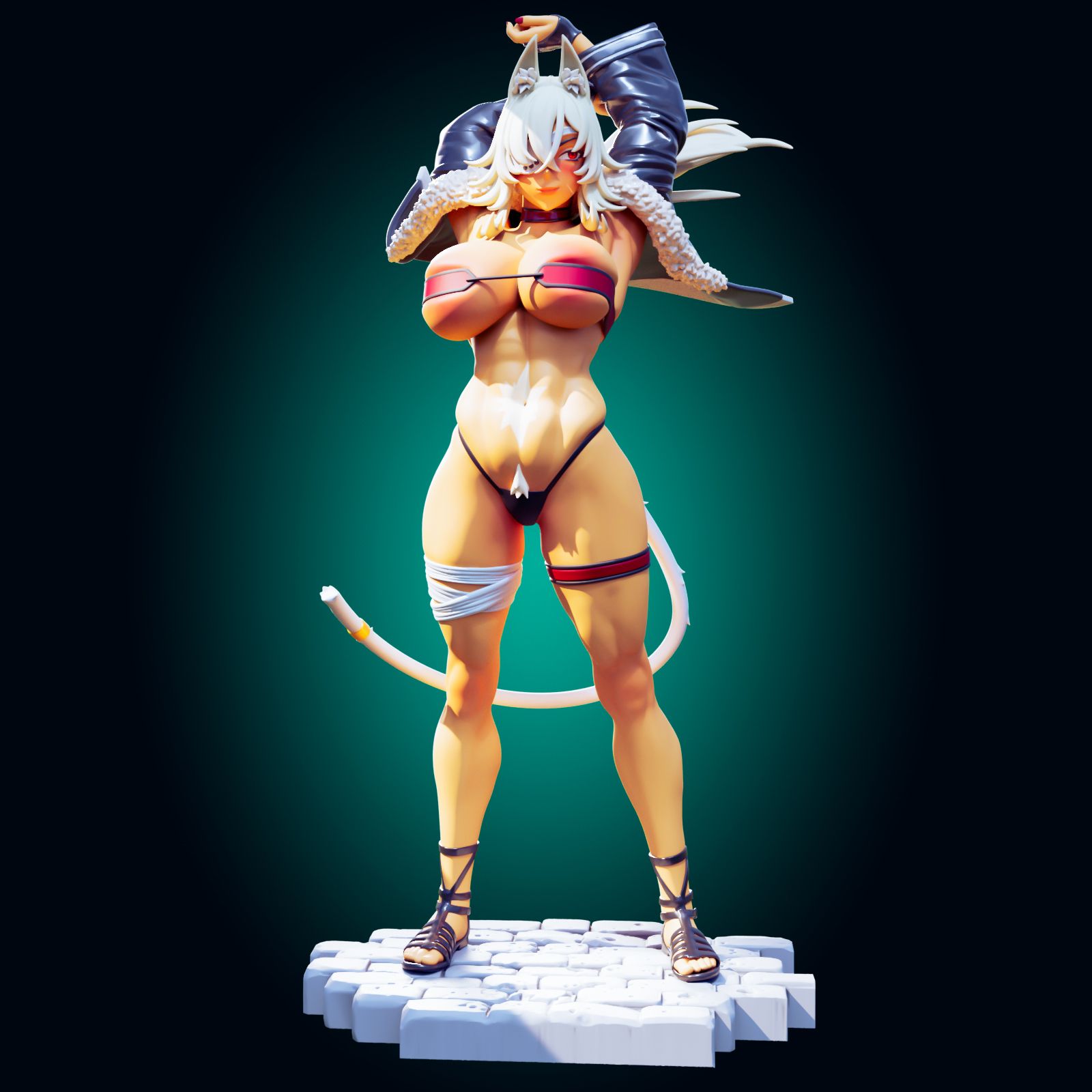 Ghislaine Muscle Mommy Statue | Mushoku Tensei Fan Art by Officer Rhu SFW,NSFW,Futa 3d printed,Ghislaine statue,futa statue,Mushoku Tensei statue,furry statue,nsfw statue