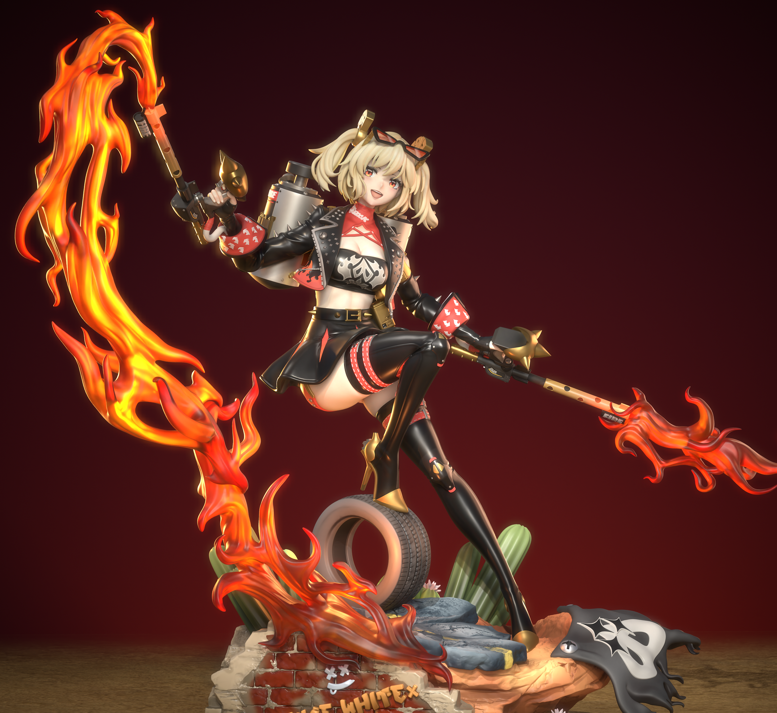 Burnice White Statue | Zenless Zone Zero Fan Art by Neko Figurines SFW 3d printed statue,Zenless Zone Zero,3d printed,Burnice White Statue,3d printed figure